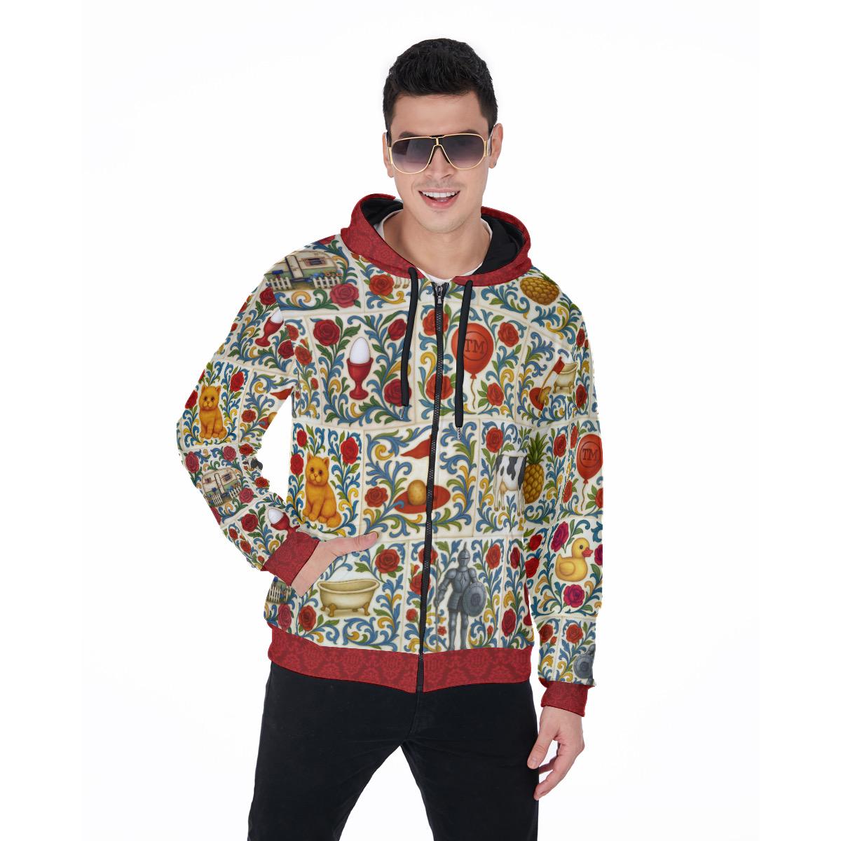 Taskmaster Inspired Hoodie  Zip Up Hoodie | Italian Majolica Tile