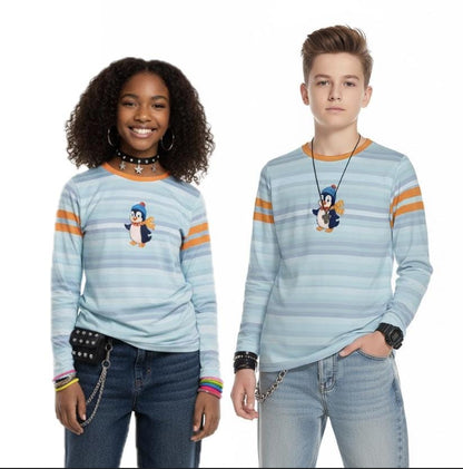 Y2K Retro Penguin Long Sleeve Tee | 90s 2000s Kitschy Nostalgia Top