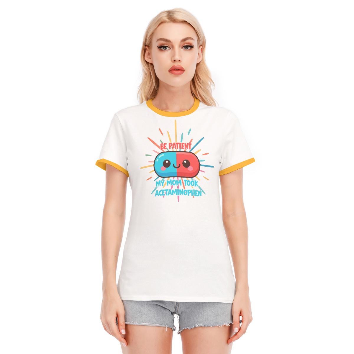 Please Be Patient My Mom Took Acetaminophen T-Shirt • Dark Humor Meme Cotton Tee