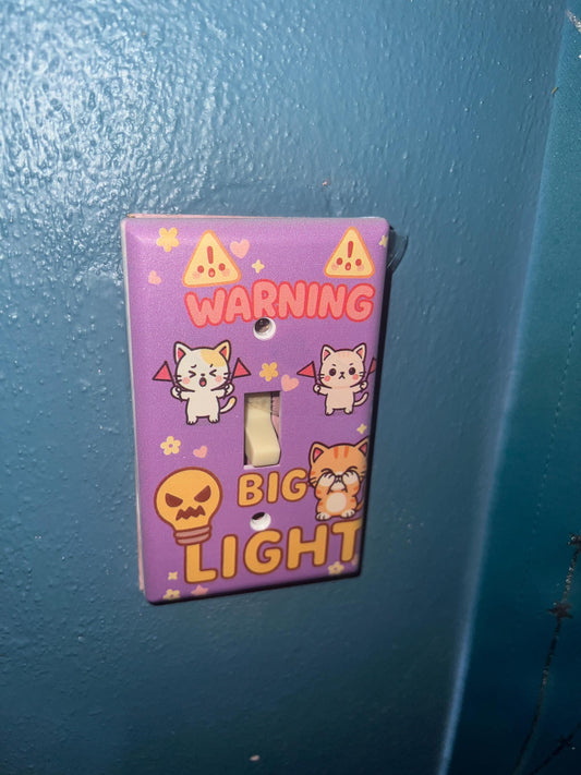 Big Light Switch Cover: Neurodivergent AuDHD Gift - Kawaii Cats