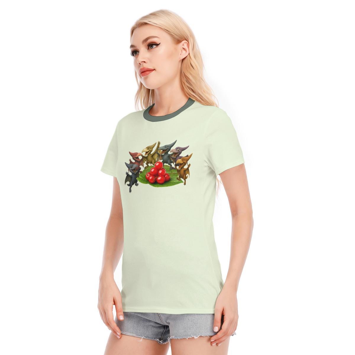 Cherry Pterodactyl T-Shirt – Land Before Time Inspired Graphic Tee – Cherry Core Dino Shirt